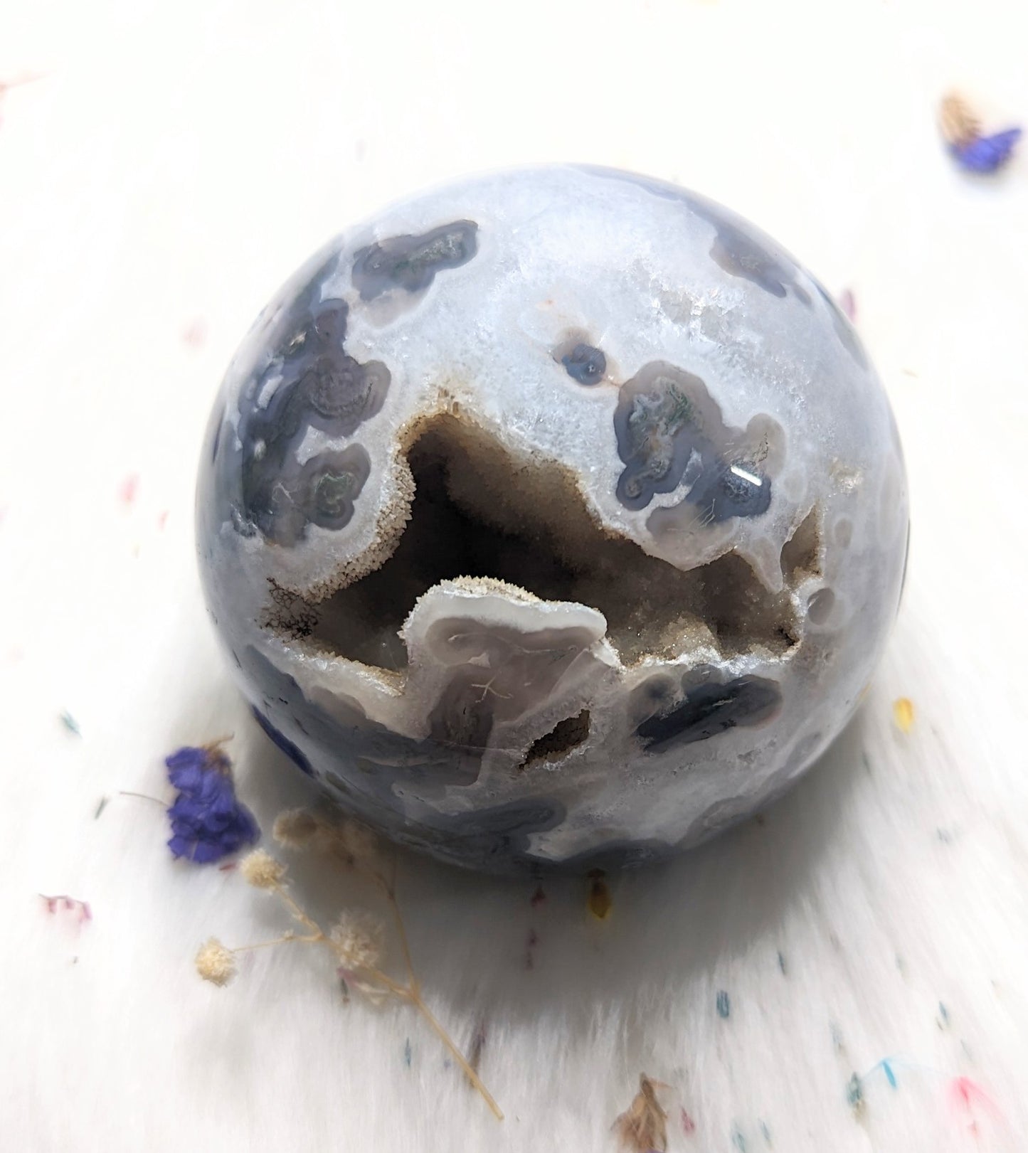 750g Moss Agate Sphere