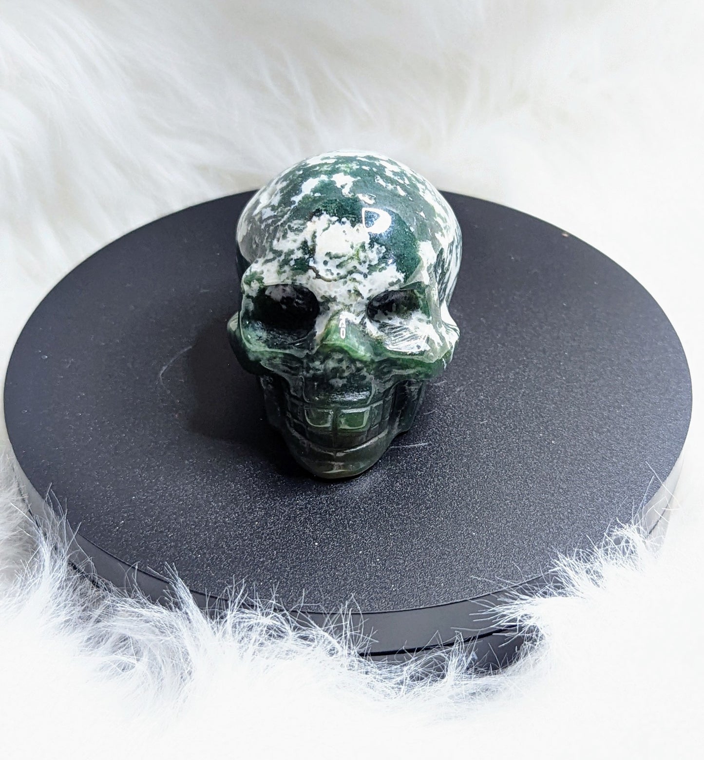 Moss Agate Skull