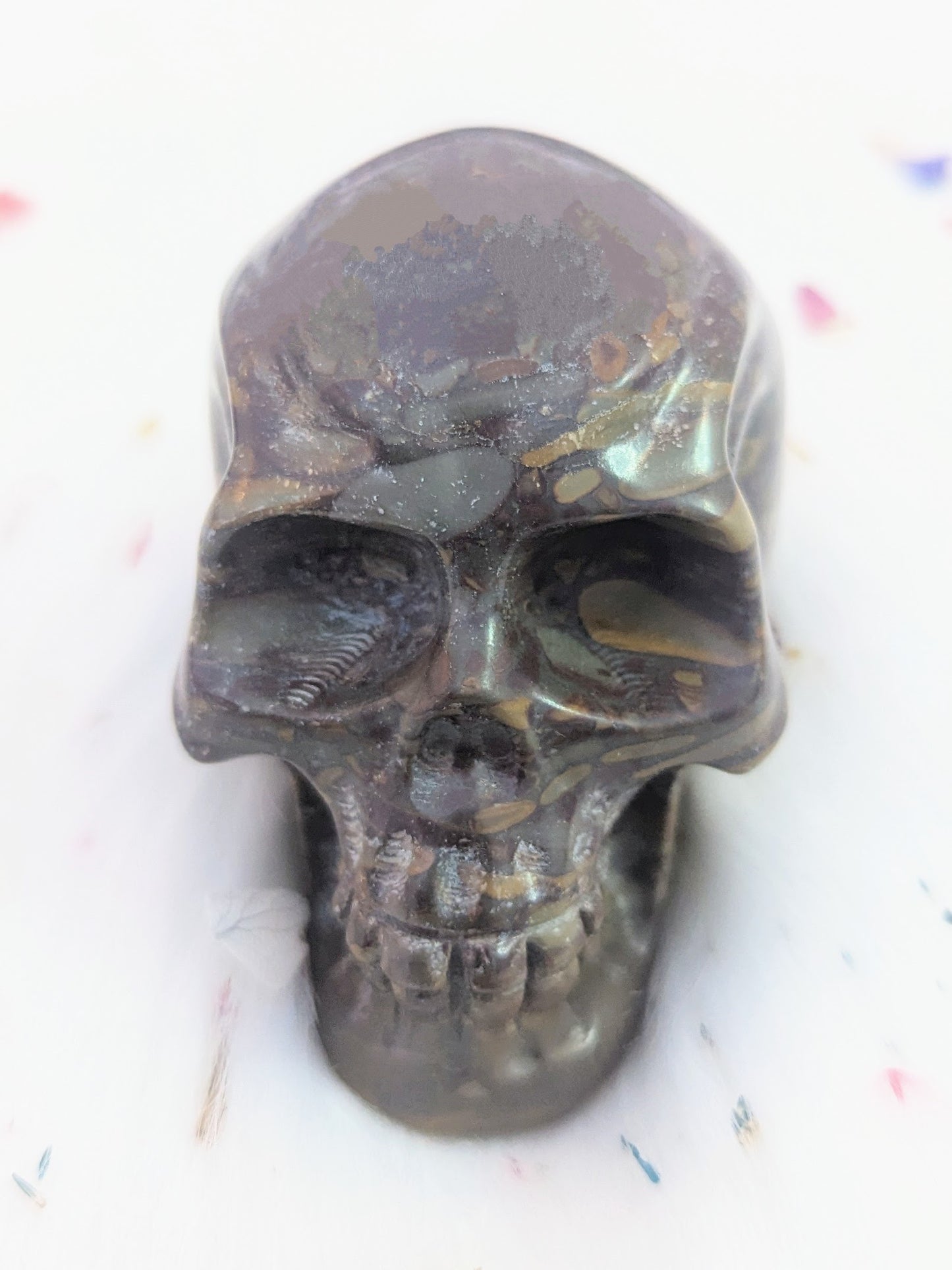 3" inches Bamboo Jasper Skull