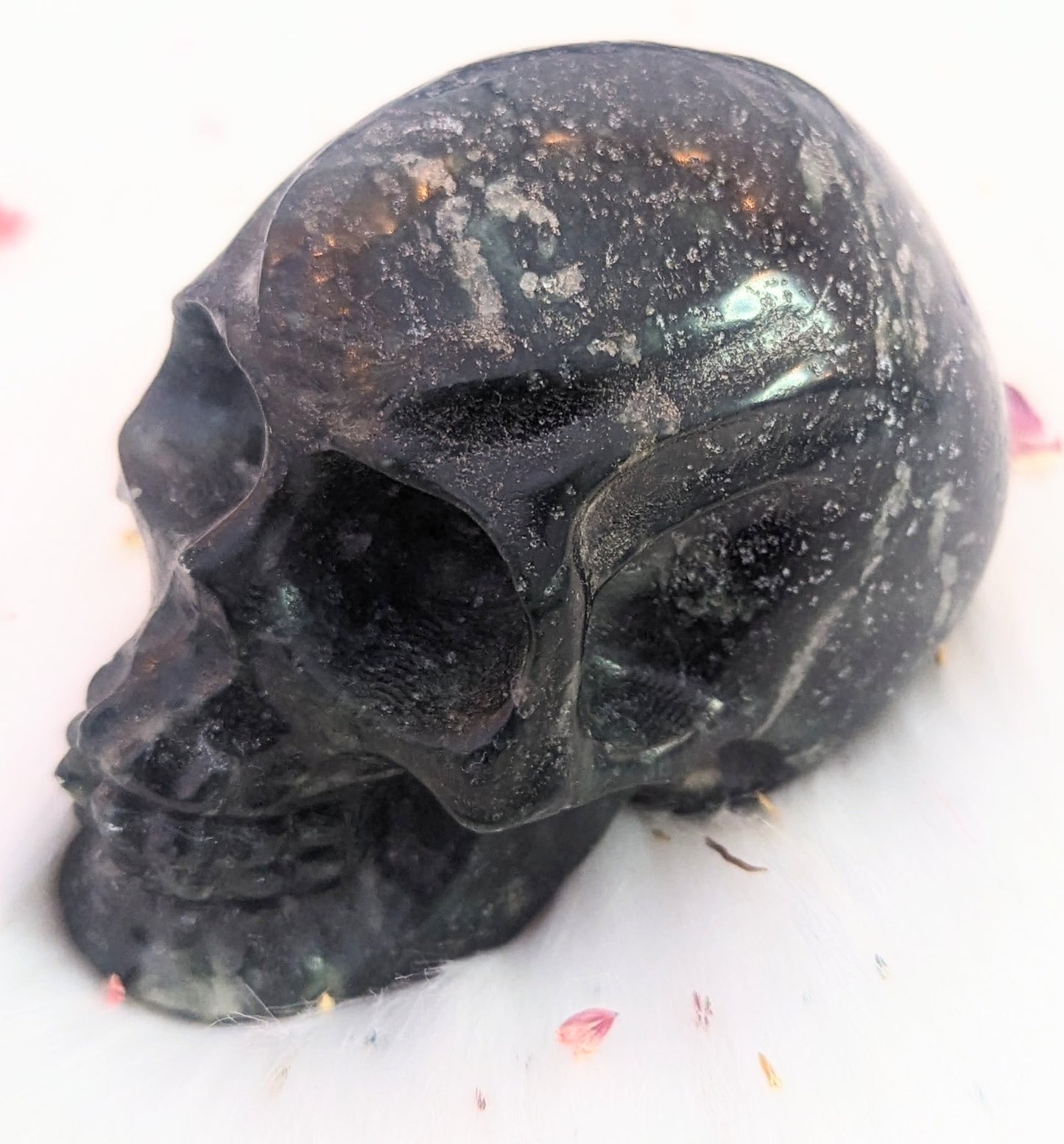 3" inches Green Jasper Stone Skull