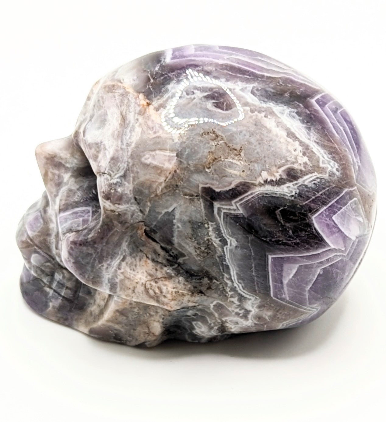 Large Chevron Amethyst Skull