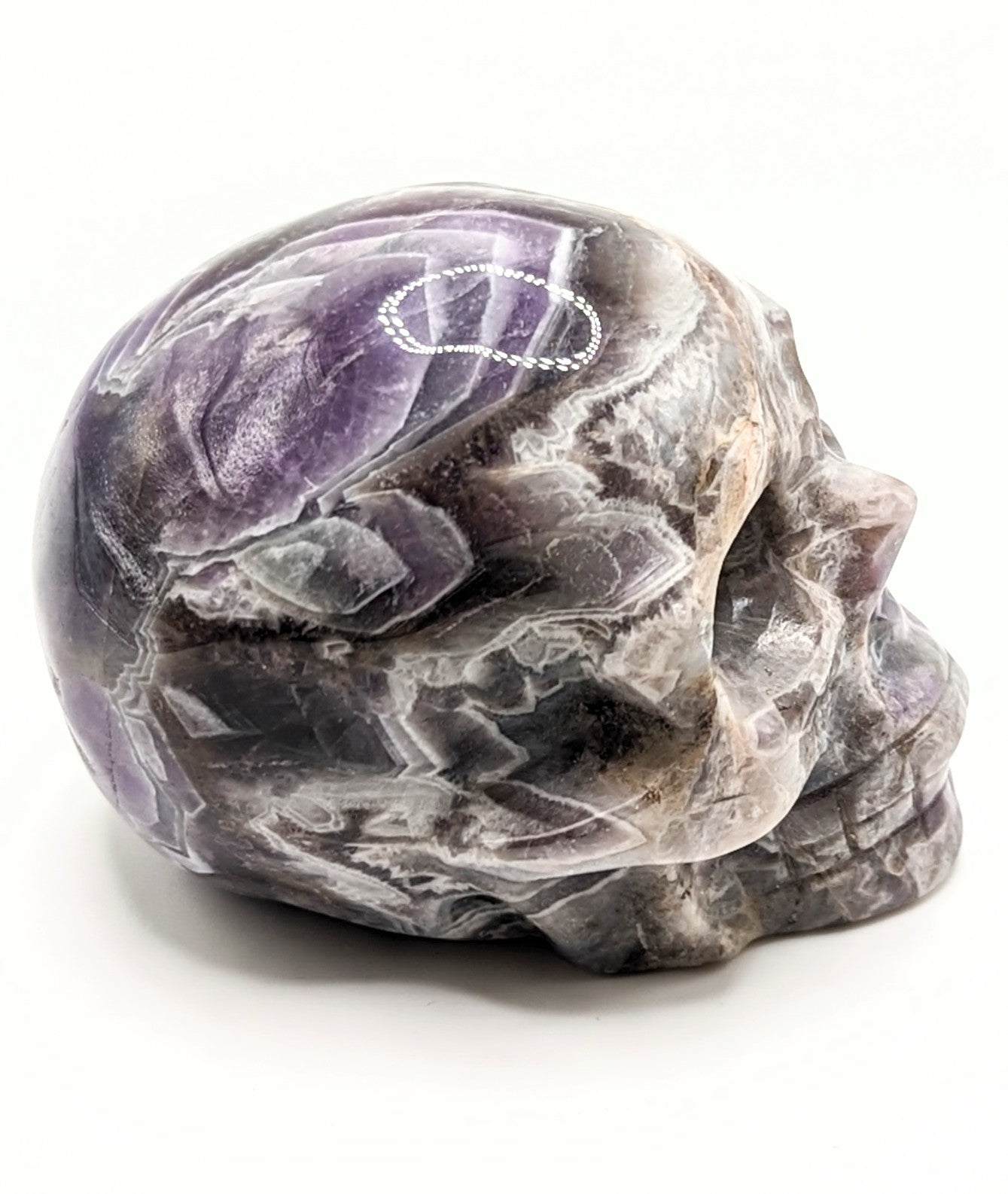 Large Chevron Amethyst Skull